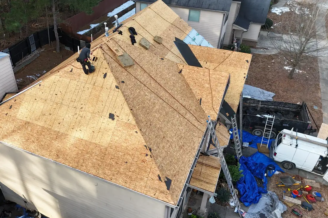Roof deck prepared for a replacement